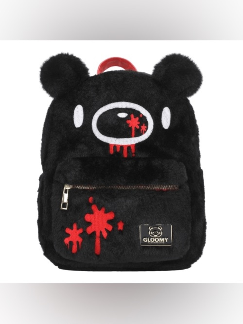 Bioworld Black Gloomy Naughty Grizzly Fuzzy Plush Mini Backpack Kawaii Kidcore